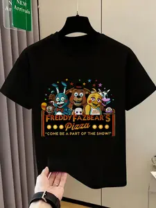 Fnaf Freddy Fazbear Game-Related Printed Short-Sleeved T-Shirt. A New Summer Style Casual And Fashionable Comfortable Multi-Purpose Top For Boys And Girls. The Ideal Gift Choice. Graphic Tee