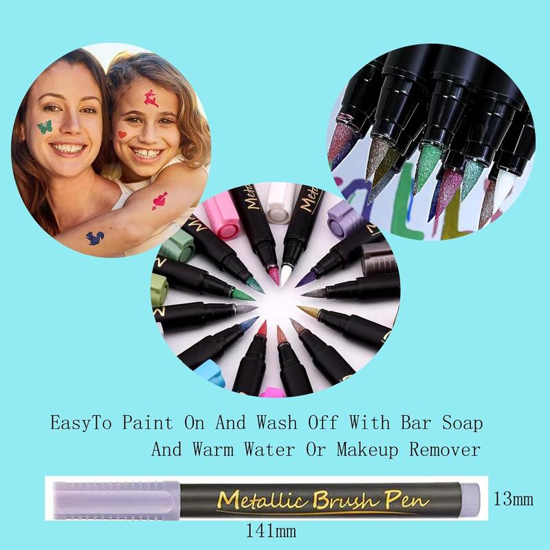 Temporary Tattoo Markers 10 Body Markers, Butterfly Temporary Tattoos for Women Girls Kids, Fake Colorful Butterflies Tattoo Waterproof for Face Body Arm Birthday Party (BETY3)