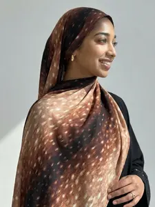 Single Stitch Modal Deer Pattern Headscarf, Soft and Comfortable Fabric, Ideal for Daily Use, Stylish Accessory for Women