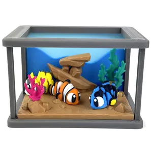 Fish And Lobster Mini Aquarium Play Set – Fish & Coral Reef Scene