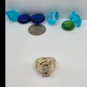 RING LA SANTA MUERTE fashion style three colors gold-plated sizes 8.9.10.11. available