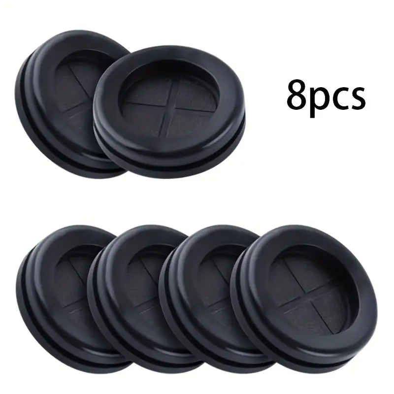 8pcs Rubber Grommet Rubber Grommets for Wiring Drill Hole Double Sided Round Rubber Hole Plugs Firewall Grommet Automotive Wire Grommets Protector