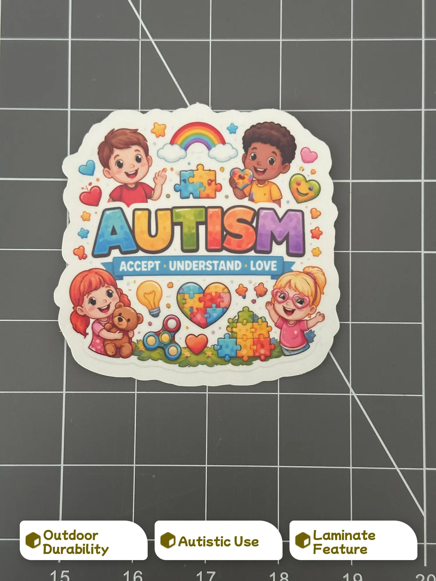 3.5" Laminated Autism Decal Stickers, Outdoor Durable, Enhanced Protection, Ideal for DIY Scrapbooking & Stamping Projects, Decal Sticker
