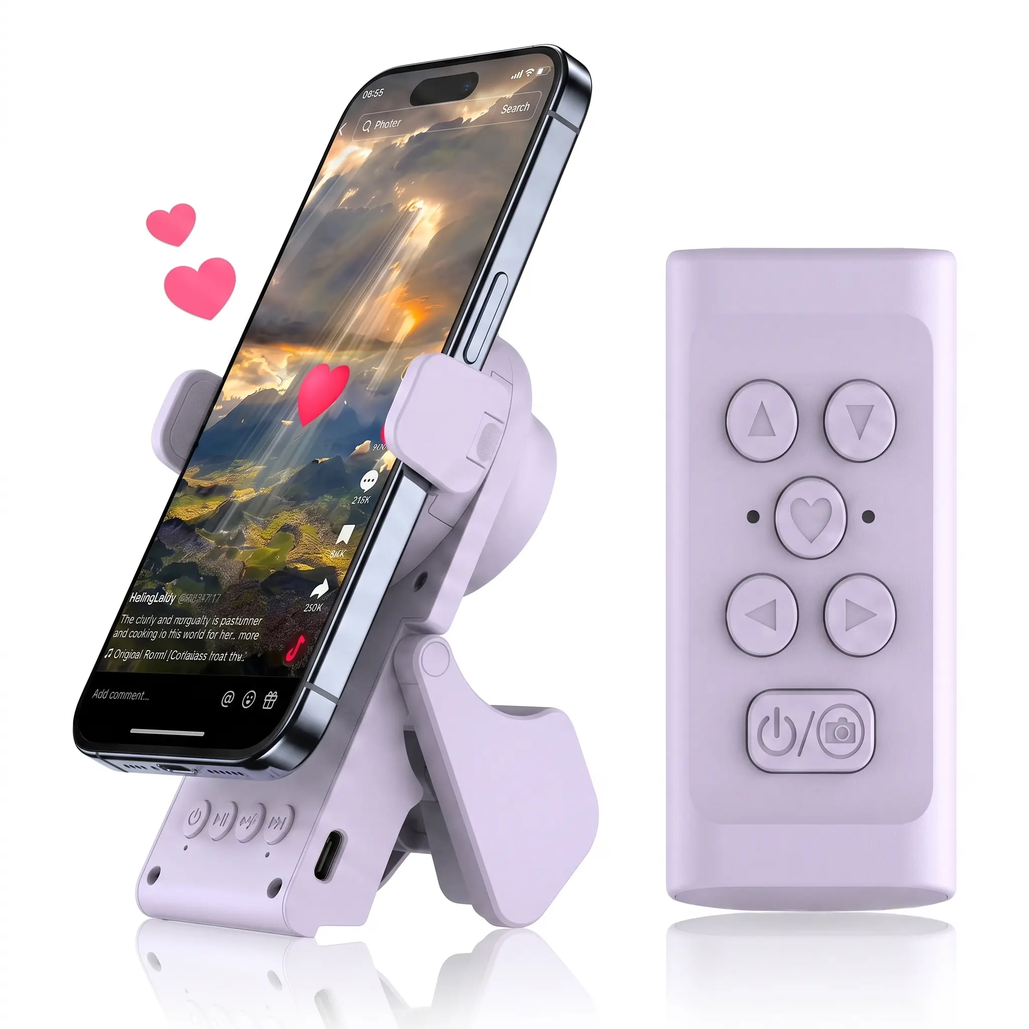 MFHHFM All Device Compatible Wireless Bluetooth Controller, E-Book Page Turner & Camera Shutter Remote for iOS & Android Gadgets
