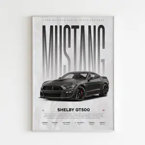 Ctc Ford Mustang Poster | Shelby Poster No Frame | Hyper Car Poster | Super Car Print | Art Print | Poster | Home Decor | Wall Decor