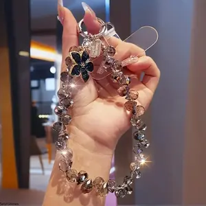 Sparkling Teardrop Crystal Beaded Phone Wrist Strap, Multi-Use Short Lanyard Keychain & Wristlet, Stylish Crystal Gift for Women