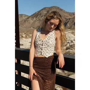 Button Up Floral Vest