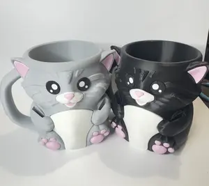 LeHaDesign Cat Ice Cream Pint Holder with Drawer - Cute Cat Cozy Mug - Hidden Snack Drawer - Reusable & Washable - Perfect Gift for Cat Lovers - Standard Pint Size - Eco-Friendly Drinkware