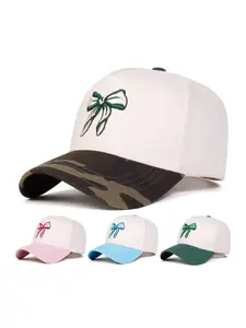 Unisex Bowknot Five-Sided Baseball Hat, Butterfly Pattern Adjustable Sun Protection Casual Hat for Spring & Fall, Outdoor Travel Beach Vacation