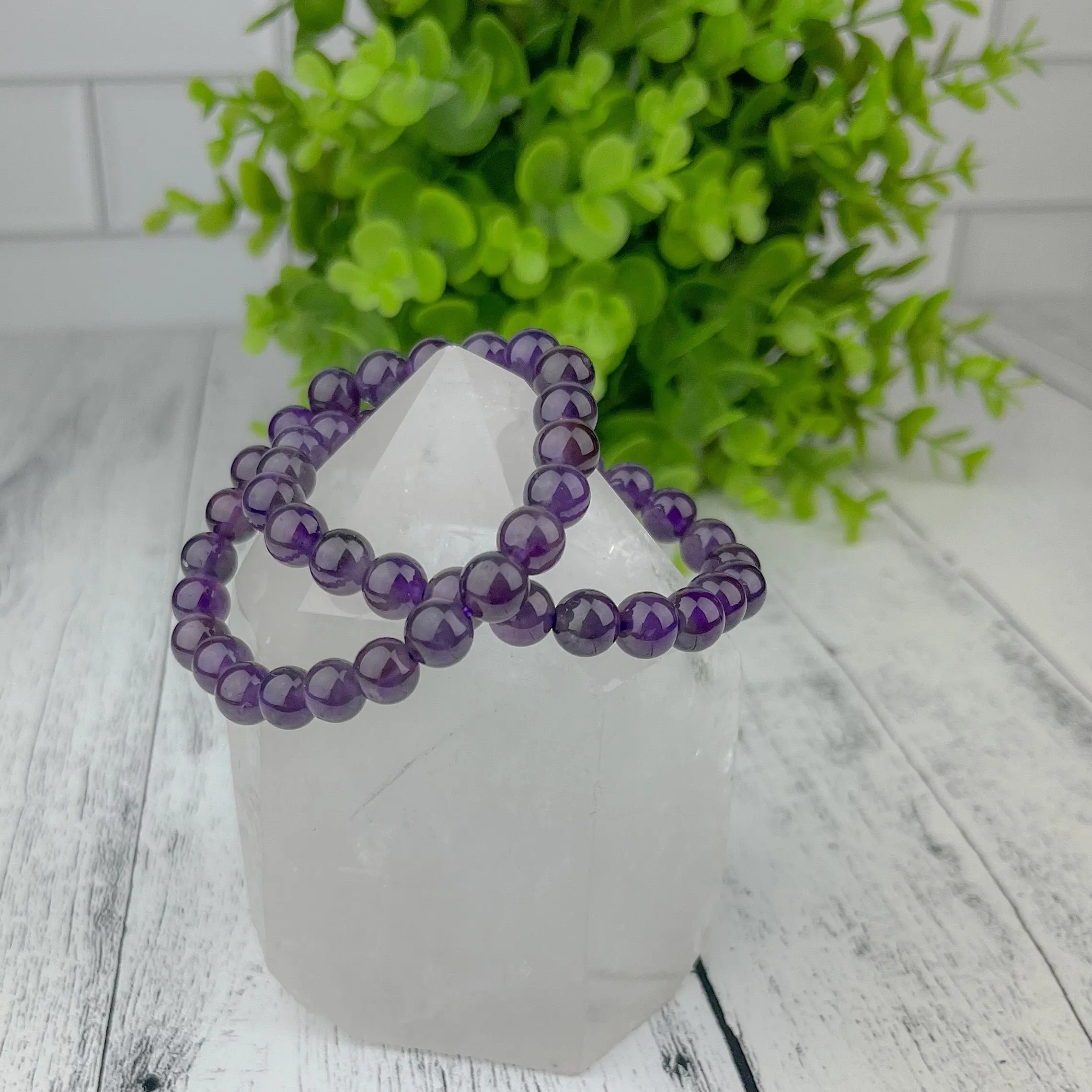Amethyst Crystal Bracelet, Elegant Natural 8mm Gemstone Beads, Calming Energy Accessory, Healing Crystals and Purification stone