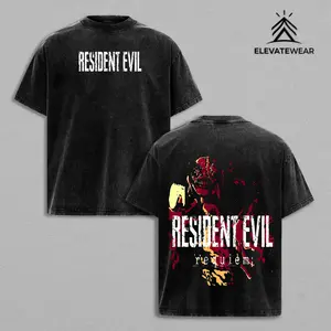 Resident Evil Requiem Undead Zombie Emergence Oversize Gamis Hoodie Sweatshirts Tee Survival Horror Game Aesthetic Graphic Unisex T-shirt Vintage Washed Streetwear Menswear Premium Cotton Apparel clothing merch