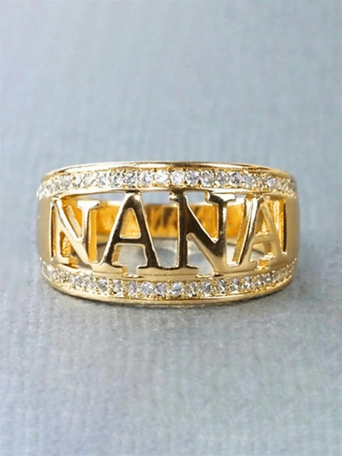 1 PC Classical Cubic Zirconia Ring For Grandmother For Daily Party Jewelry Mother's Day Gift Personalized Jewelry