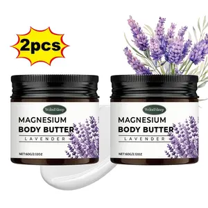 Lavender Magnesium Cream - Enhanced Absorption with Coconut Oil & Rosemary - Deep Moisturizer for Skin & Joints - Non-Greasy Formula - Suitable for Seniors, Athletes, Relaxing Muscles - Daily Care - Travel Size Bottles - Body Moisturizer