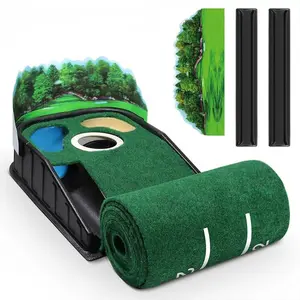 Putting Green Indoor - Golf Putting Mat boasts Genuine Green Speed and a Wrinkle-Free Surface. 8ft Practice Putting Mat with lenticular 3D Backplate, Alignment Guides and Ball Return, Golf Accessory, Christmas gifts