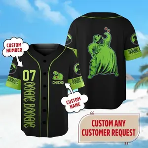 Custom Name And Number Oogie Boogie Halloween Baseball Jersey, Nightmare Before Christmas Jersey Shirt, Halloween Jersey Shirt, Horror Character Shirt