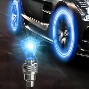 Car Wheel HUB Lights, 4 Counts Car Tire Valve Stem Light, LED Light Sensor, Waterproof Car Tire Valve Stem Light, Decorative Light for Car, Motorcycle, Car Accessories