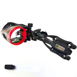 SNTXMY Fine-tuned 5-pin Bow Sight for Compound Bow Precision Archery Sight with Adjustable 0.019" Fiber Optics & Hunting Bow Sight Light Outdoor