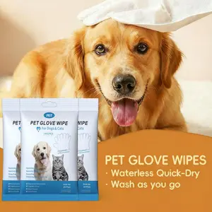 Pet Cleaning Glove Wipes – 6 Count Pack for Cats & Dogs, All-in-One Grooming & Shedding Tool for Full-Body Freshness