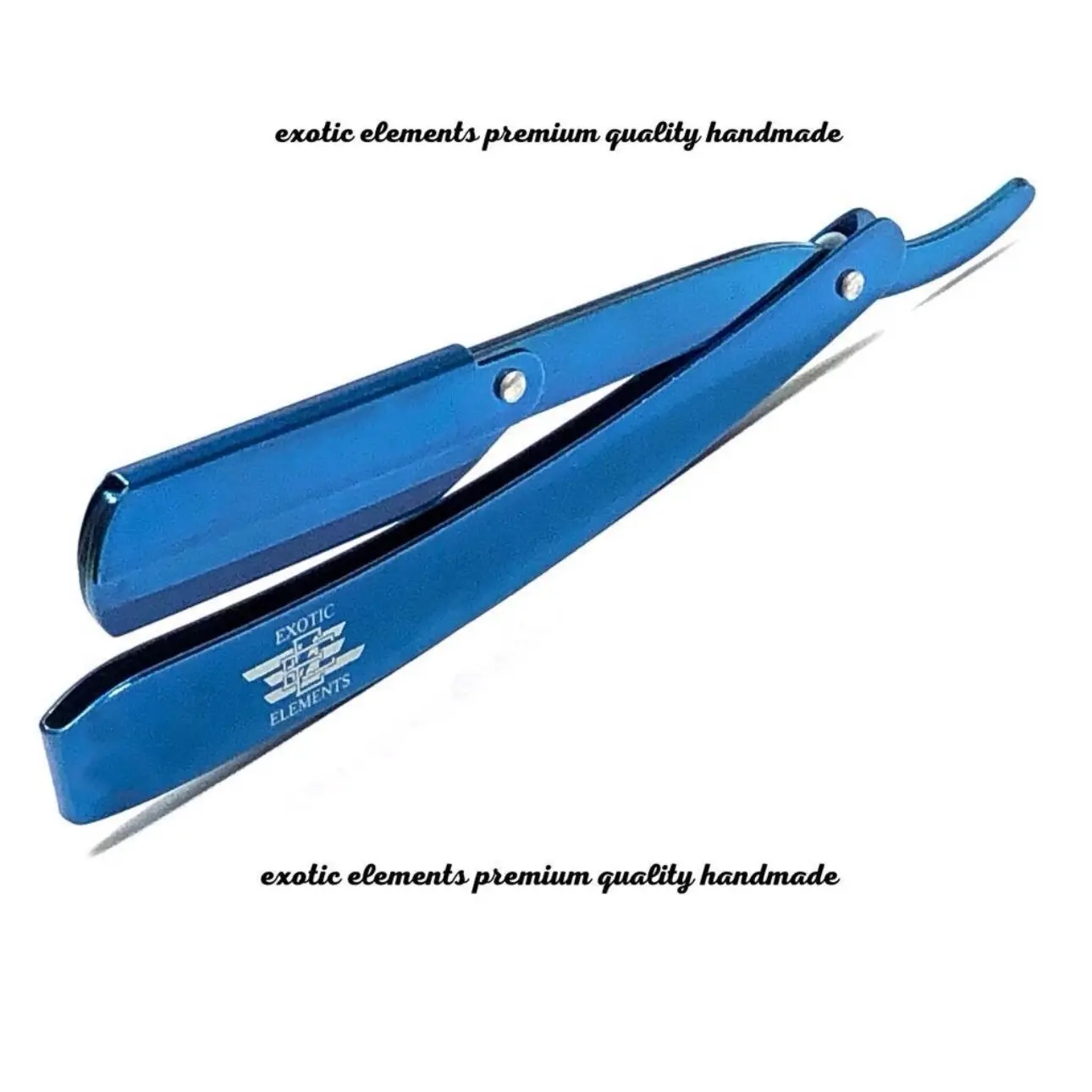 Men’s All Purpose Straight Edge Razor - Beard, Mustache, Eyebrows Lightweight Folding Razor - Blue