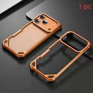 New Minimalist Aesthetic iPhone Case for 17 Pro Max/pro/air Series, Ultra-Thin Metal Back Frame, Lightweight Heat Dissipation Design, Cover
