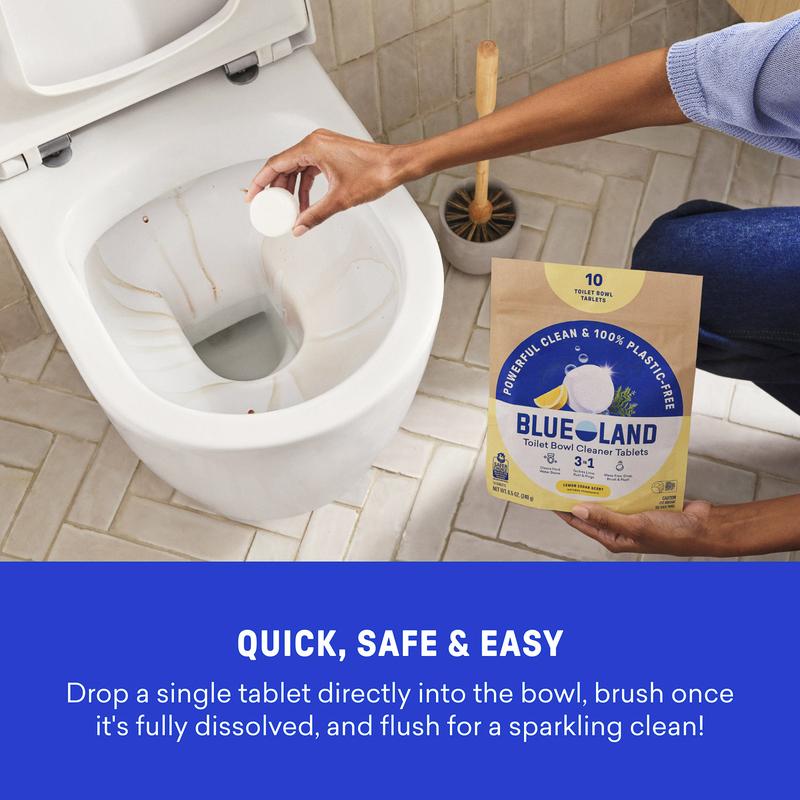 Blueland Toilet Bowl Cleaner Tablets, Eco-Friendly 100% Plastic-Free Tablets, Mineral and Plant-Based Cleaning Power, Septic-Safe