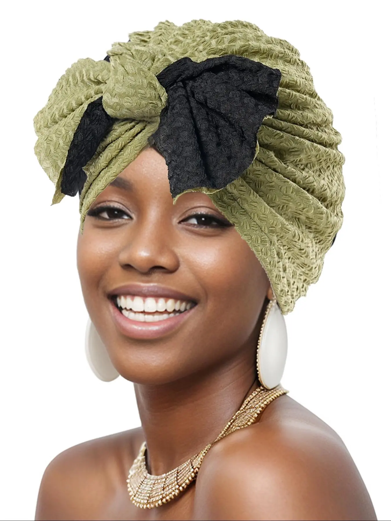 Women's Elegant Colorblock Bow Decor Turban Hat, Trendy Soft Comfortable Head Wrap, Fashionable Hair Accessories for Women & Girls