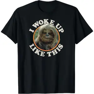Vinyl Oversized Chewbacca I Woke Up Like This Graphic T-Shirt Streetwear Holiday Wear y2k cotton fashion Streetwear Lover Gift Top Trending