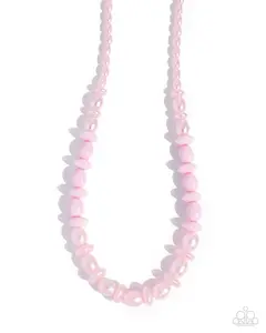 Princess Avenue - Pink Iridescent Pearl Bead Short Necklace - Paparazzi