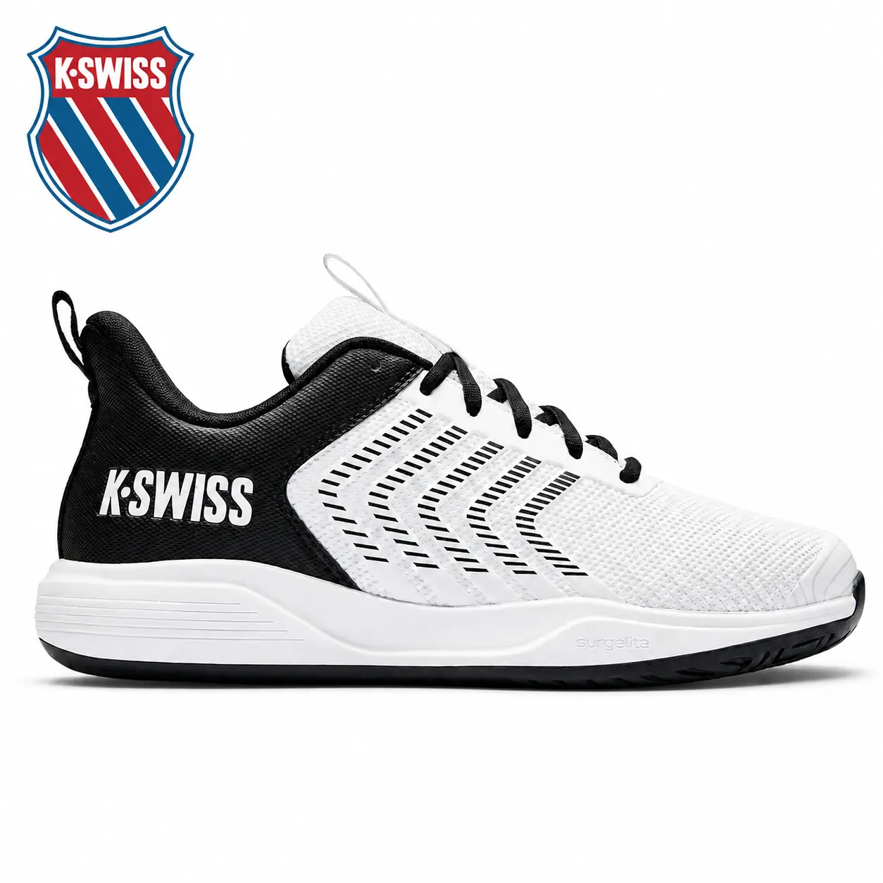 New K-Swiss Ultrashot Light: black/White Lightweight Pickleball & Tennis Shoes | Stable Support for Court Play