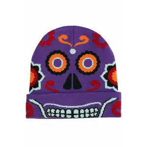Adult Day of the Dead Knit Hat