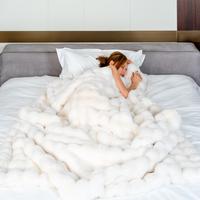 White(Double-sided & Faux Fur Bubble)