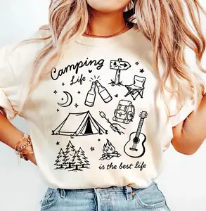 Camping Life T-shirt, Camping Shirt Women, Outdoor Adventure Shirts, Campfire Shirt, Hiking Tee, Nature Lover Gift
