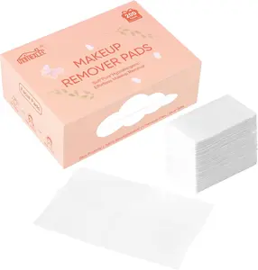 HOMEXCEL All-Purpose Lint-Free Esthetic Makeup Wipes 200 Count-Premium Eye Makeup Remover Pads-Hypoallergenic Face Pads for DIY Toner Mask, Eye Make up or Nail Polish Removal