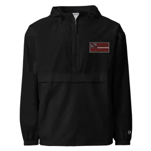 The Black American Flag Embroidered Champion Packable Jacket