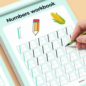 48 Pages Children Writing Practice Book, 0-100 Number Tracing Workbook, Kindergarten Pen Control Training, Home School Learning Notebook, Stationery Supplies
