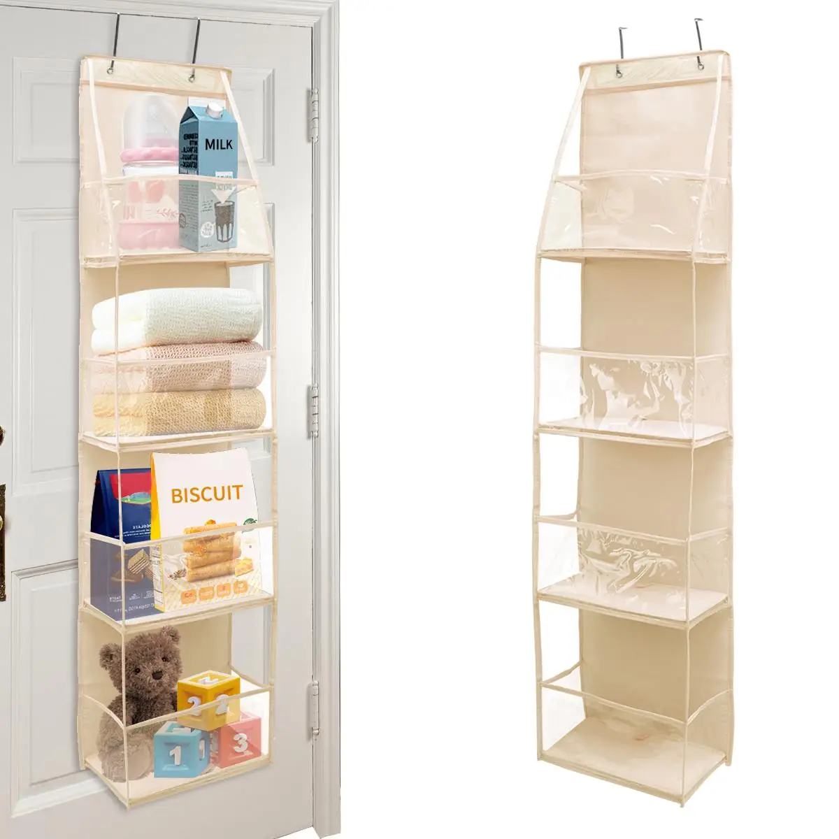 Wall Mounted Door Hanging Storage Bag, 1 Count Multi-grid Storage Organizer, Household Storage Bag for Home Bedroom Wardrobe