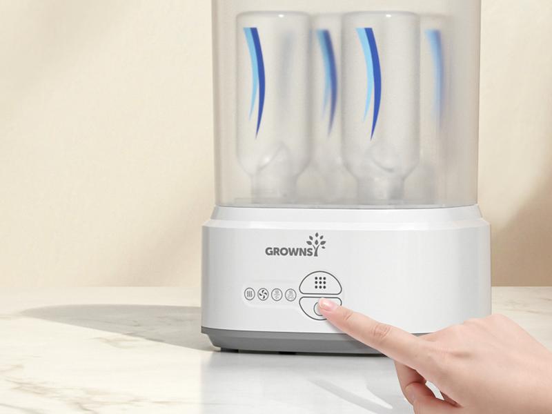 Grownsy Bottle Sterilizer and Dryer, Electric Steam Sterilizer for all Bottles, Nipples and Pump Parts, BPA Free Compact,Bottle Washer