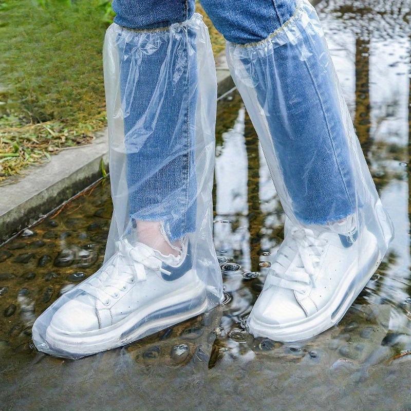 10-Pack Disposable Plastic Rain Boots, Waterproof Thickened Shoe Covers, Assorted Colors, Protective Footwear for Outdoor Use