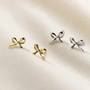 Mini Bow Tied Earrings | Dainty Bow tie | Trendy Earrings | Cute Bow tie | Bow tied Jewelry | Lightweight Earrings | Elegant Classy Chic Female Casual Elegant Baroqu | Bow Earrings | Bow Jewelry | Trendy Jewelry Cute Going out earrings