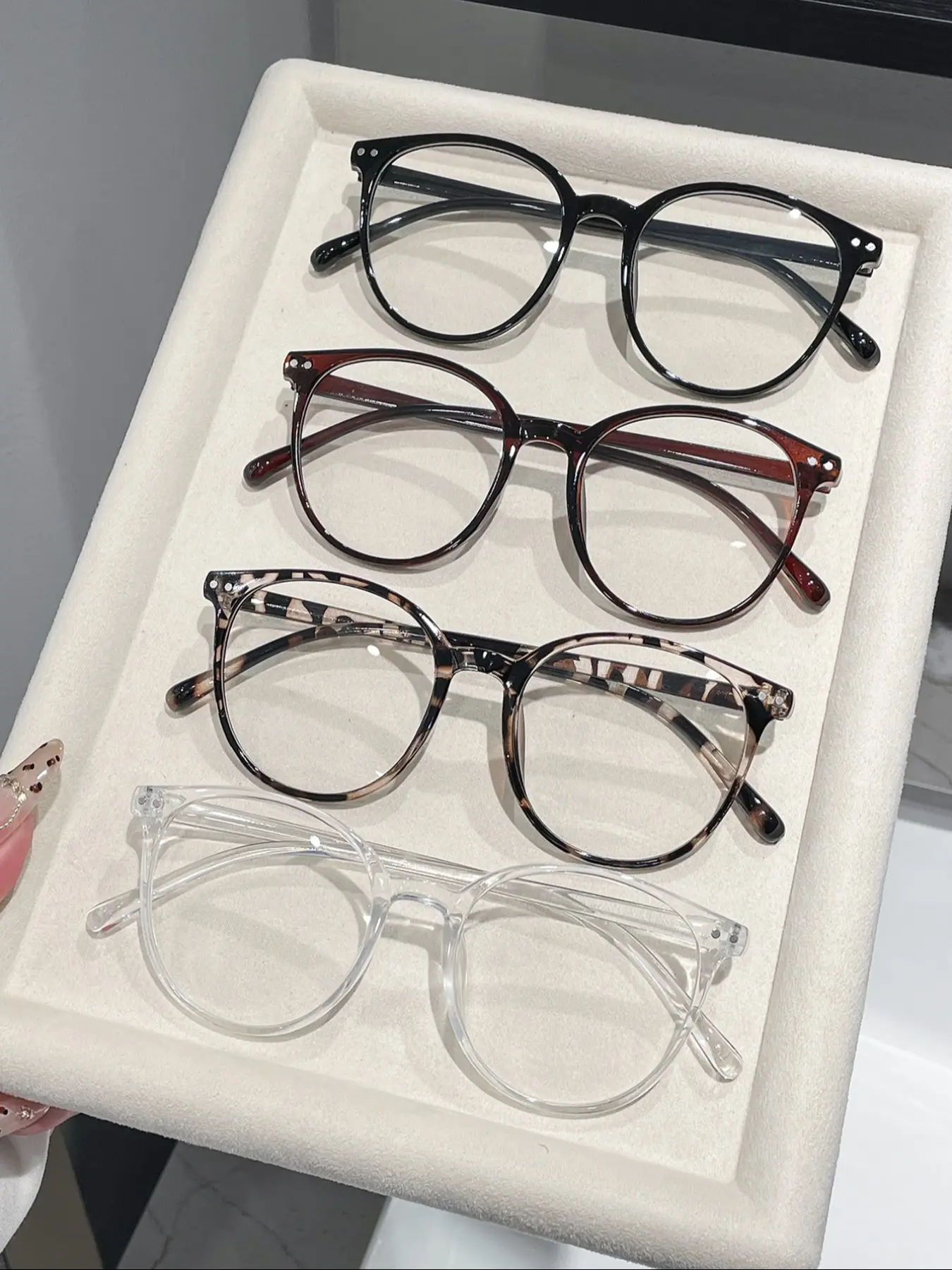 4 Pairs Unisex Round Frame Fashion Stylish Trendy Casual Glasses Set, Anti-Blue Light, Plastic Frame, Casual Style, Perfect for Gifts & Daily Use, Round Frame Eyeglasses