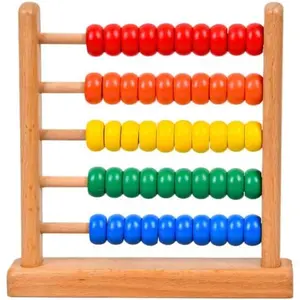 Wooden Abacus for Kids - 50 Beads Counting Toy Colorful Counters for Kids Math Educational Math Counting Tool Bead Counter Game Counting Toys for Preschool Learning & Elementary School