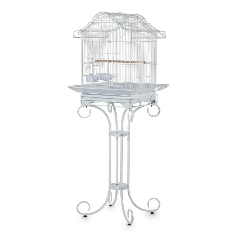 [FLASH SALE] Garvee Decorative Metal Bird Cage with Stand, 57.3” Tall Spacious Aviary with Portable Handle, Removable Tray, 4 Bowls & Perches, Split Design for Parrots, Canaries, Budgies