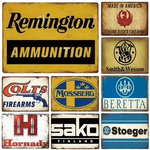 12x8 in Vintage Stoeger Beretta Metal Tin Sign, Decorative Wall Plaque Iron Art Poster for Man Cave & Home Decor (Home Supplies)