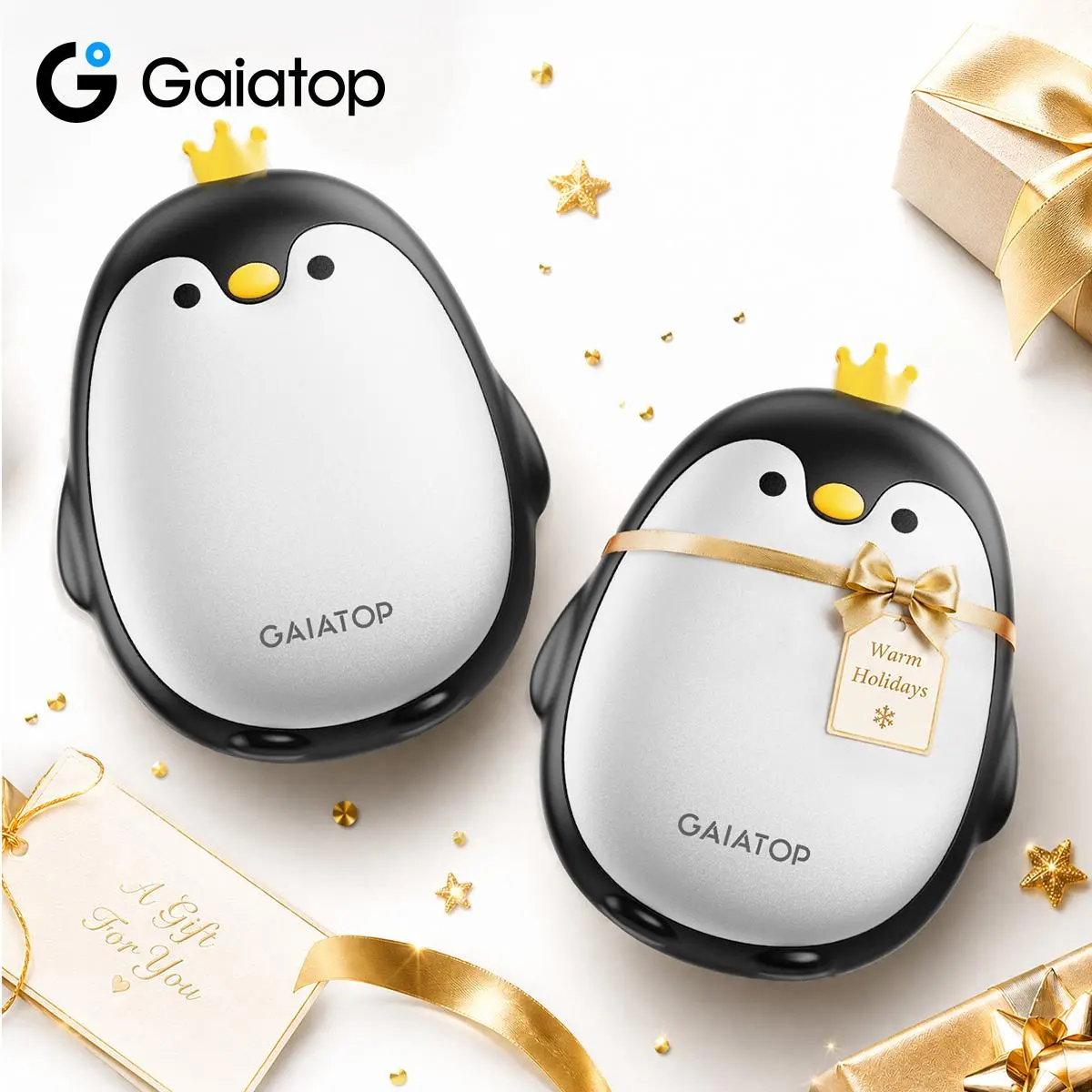 GAIATOP 2-Pack Magnetic Pocket Hand Warmers, Compact Lightweight USB-Rechargeable Heaters with 3 Heat Settings, Built-in Battery Fast Heating for Raynaud’s Relief, All Ages, Outdoor Sports, Stocking Stuffers