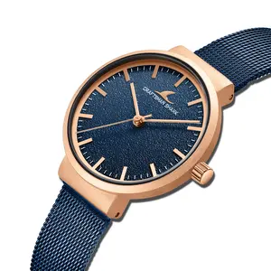Cobalt Textured Rose Gold Watch