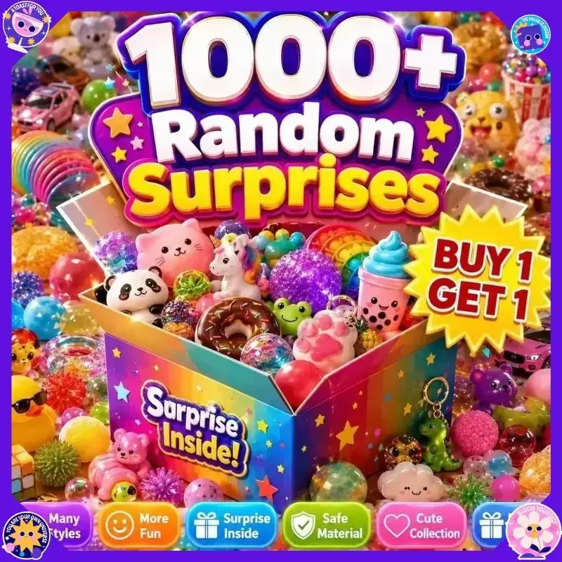 1000+Pieces/Kinds Assorted Squishy Figures Blind Box Surprise Slow Rising Soft Fidget Squeeze Stress Relief Random1pcs