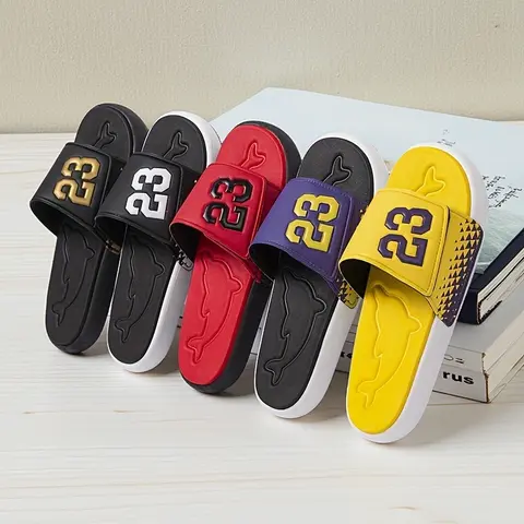 Men's Comfortable Open-Toed Footwear - Casual Slide Slippers Sandals with Quick-Fit Carabiner Buckle, Adjustable Band, PU Upper, EVA Lining, PVC Soles, Multi-Color, Large Size, Easy Slip-On for Daily Walks, Open Toe Lets Feet Breathe, Outdoor Sport Use