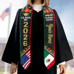 Custom Mexican Graduation Stole - Personalized Name & School