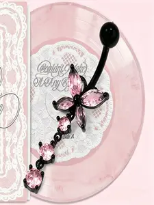 C-Shape Butterfly Belly Button Ring, Detachable Piercing Jewelry, Unisex Sexy Style, All Seasons Fashion Accessory