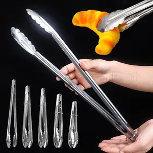 Stainless Steel Food Clip - Barbecue Flipping Tong - Baking Clamp - Kitchen Cooking Tool - Anti-slip, Anti-scald, Comfort Grip